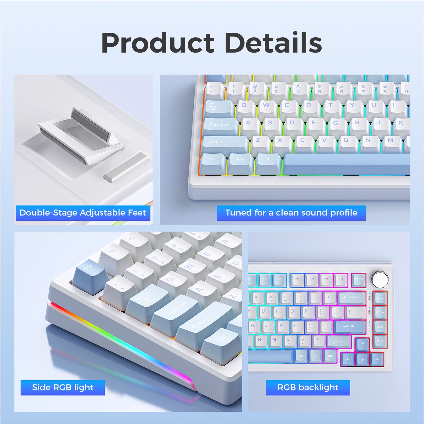 GEN 75 Mechanical Keyboard Wired & Wireless Bluetooth RGB Tri-Mode Gaming Keyboard