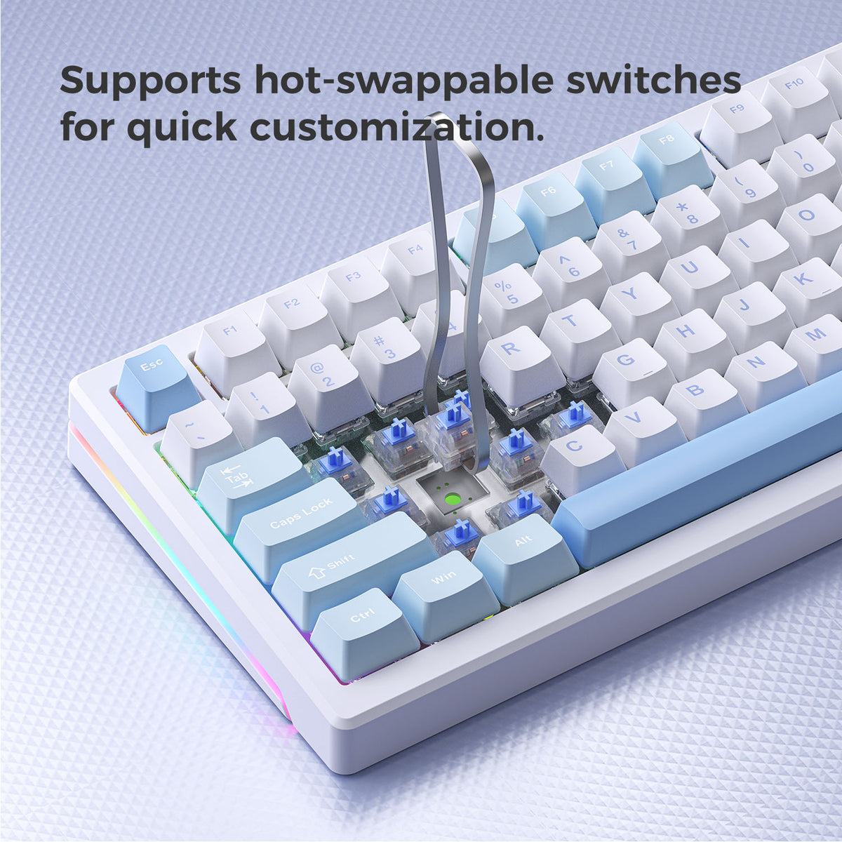 GEN 75 Mechanical Keyboard Wired & Wireless Bluetooth RGB Tri-Mode Gam ...