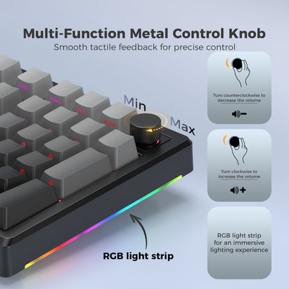 LUMI 101 Mechanical Keyboard Wired & Wireless Bluetooth RGB Tri-Mode Gaming Keyboard