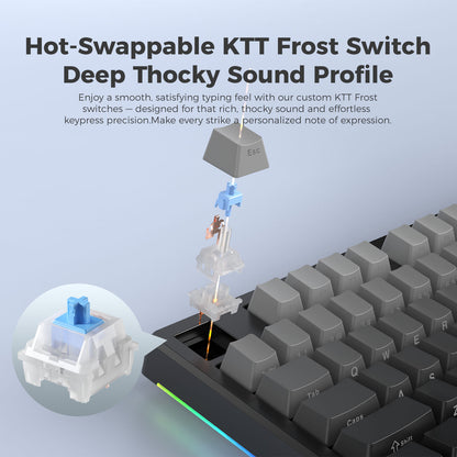 LUMI 101 Mechanical Keyboard Wired & Wireless Bluetooth RGB Tri-Mode Gaming Keyboard