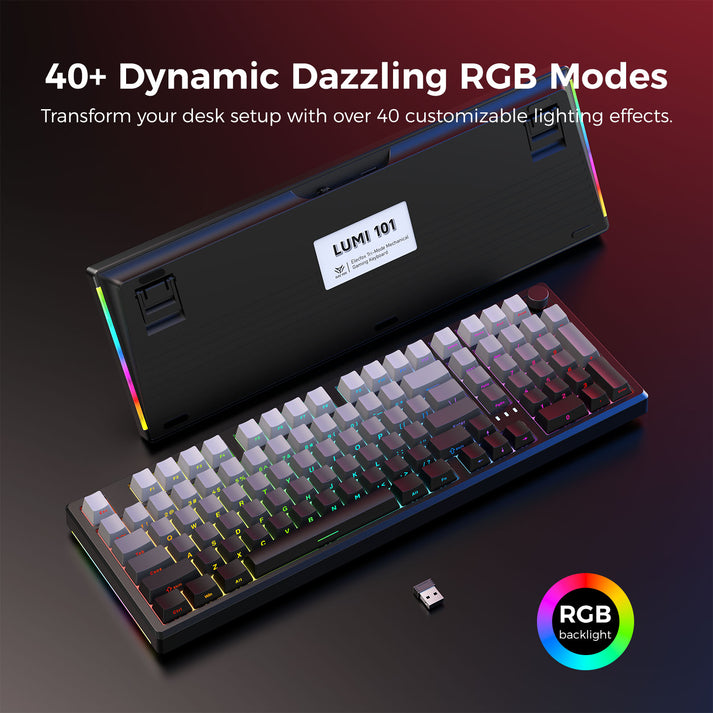 LUMI 101 Mechanical Keyboard Wired & Wireless Bluetooth RGB Tri-Mode G ...