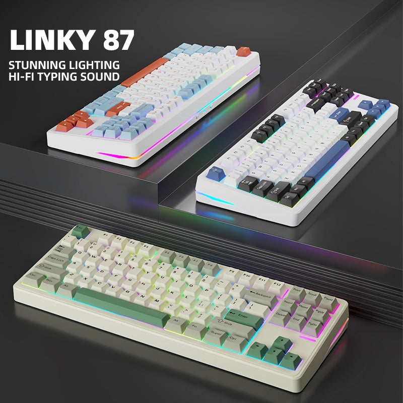 LINKY 87 TKL Customized Mechanical Keyboard 87 Keys Wired & Wireless B ...