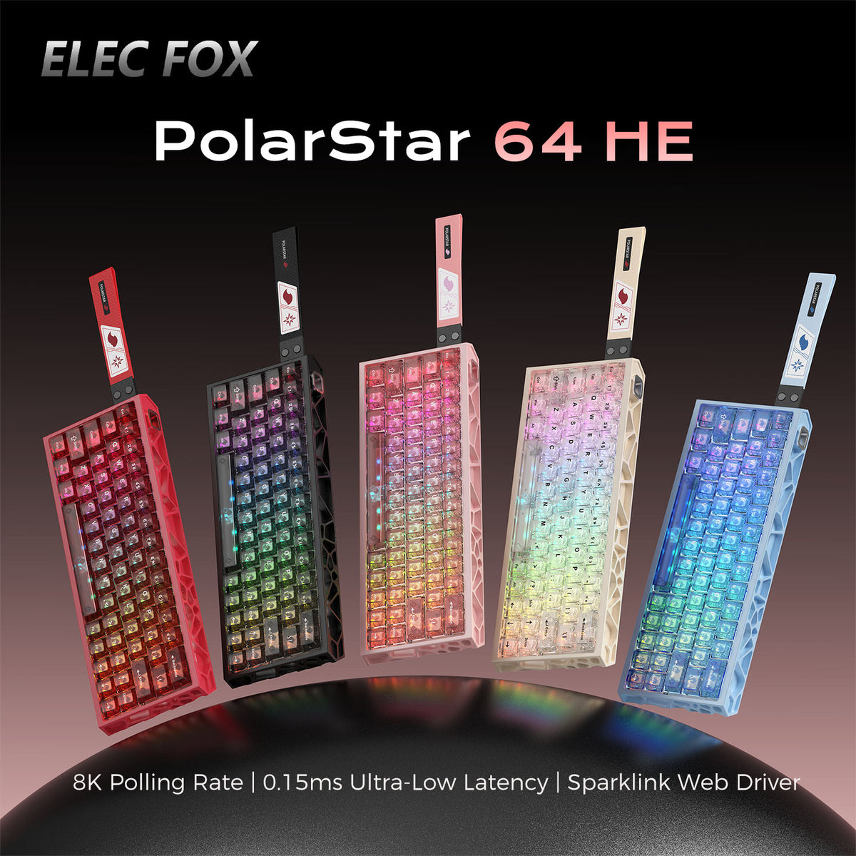 PolarStar 64 HE - 60% Wired Hall Effect RGB Aluminum Gaming Keyboard