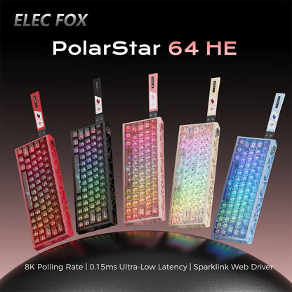 PolarStar 64 HE - 60% Wired Hall Effect RGB Aluminum Gaming Keyboard