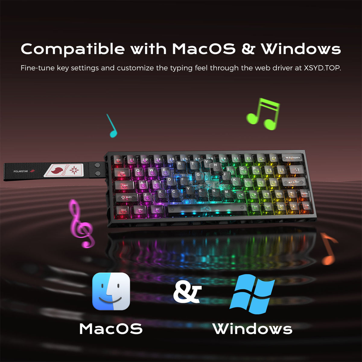 PolarStar 64 HE - 60% Wired Hall Effect RGB Aluminum Gaming Keyboard