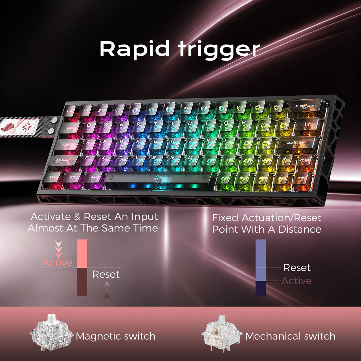 PolarStar 64 HE - 60% Wired Hall Effect RGB Aluminum Gaming Keyboard